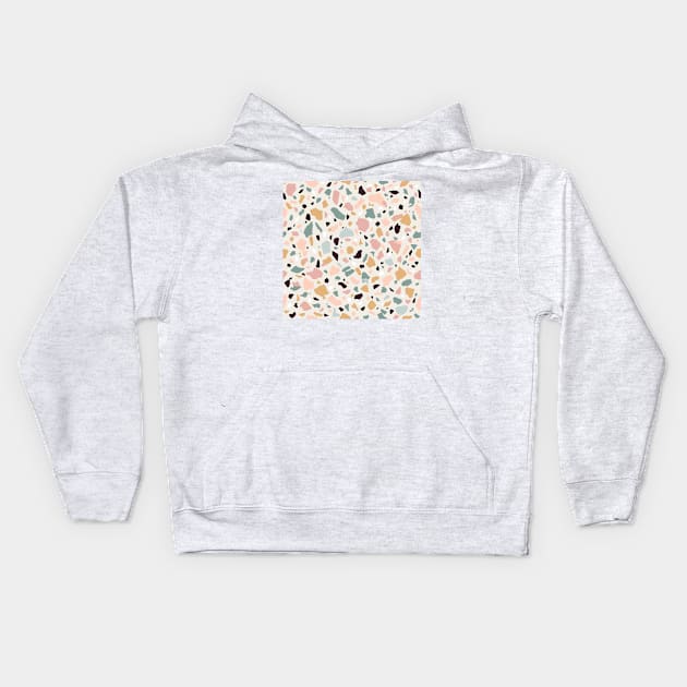 Pink Terrazzo Kids Hoodie by nadyabasos